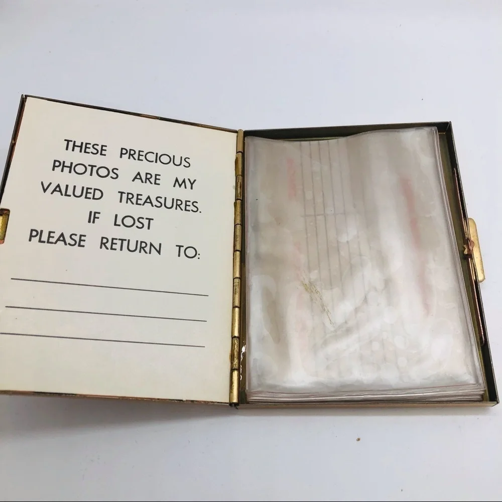 Vintage photo box album silk decorated